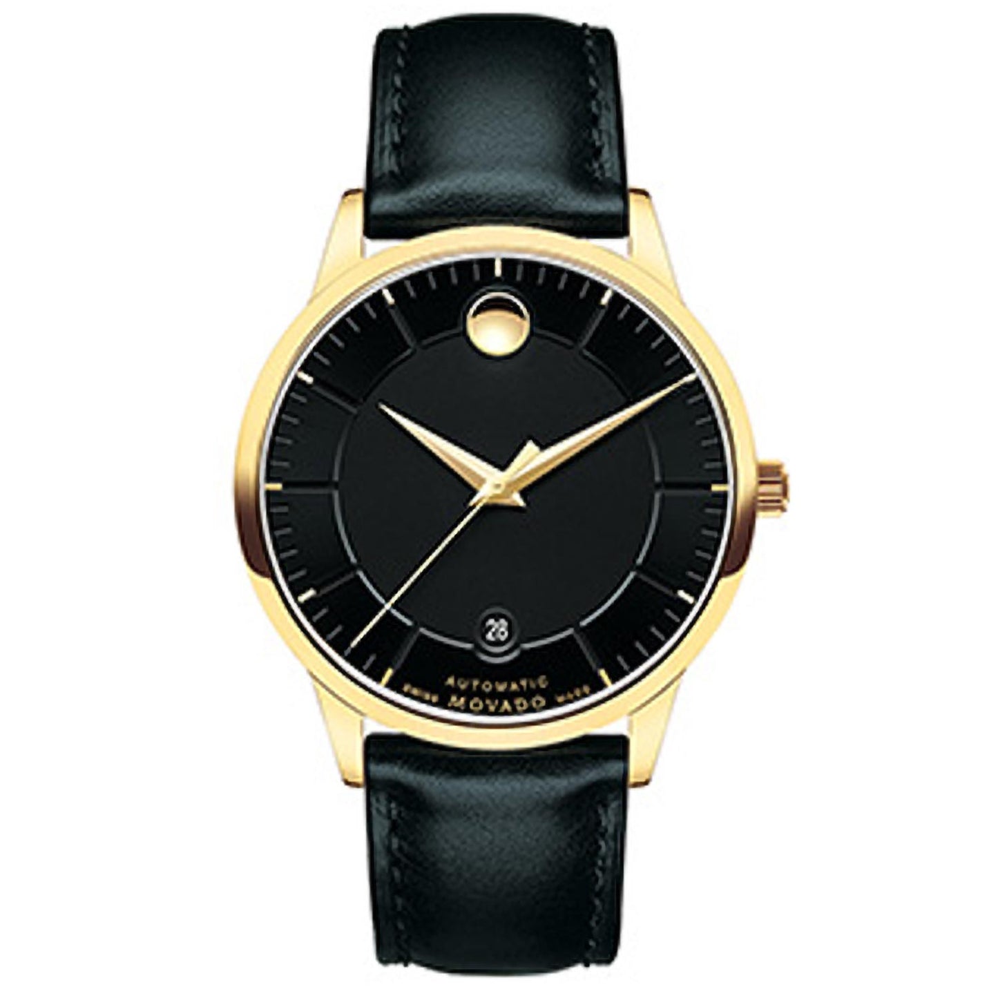 Reloj automático clásico Movado hombre dorado y negro