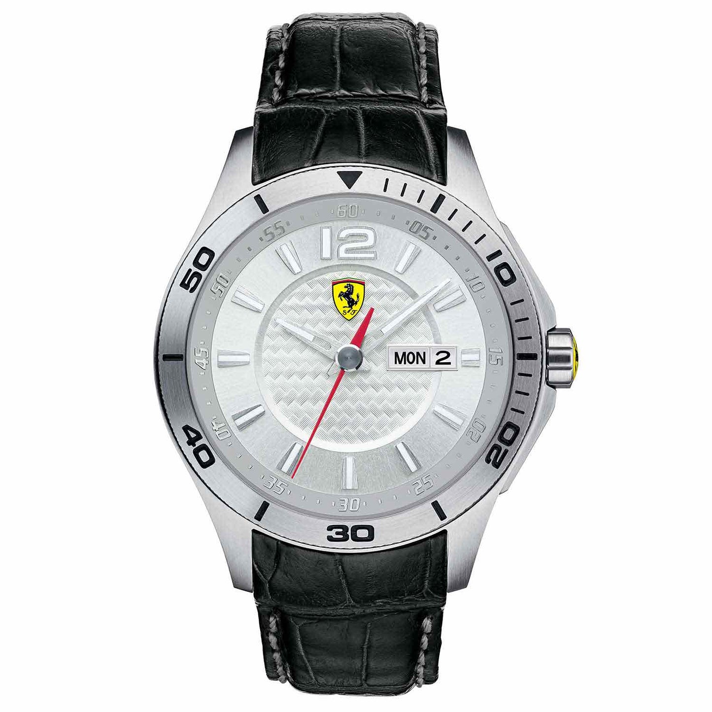 Reloj tendencias de hombre Scuderia Ferrari esfera blanca y correa negra