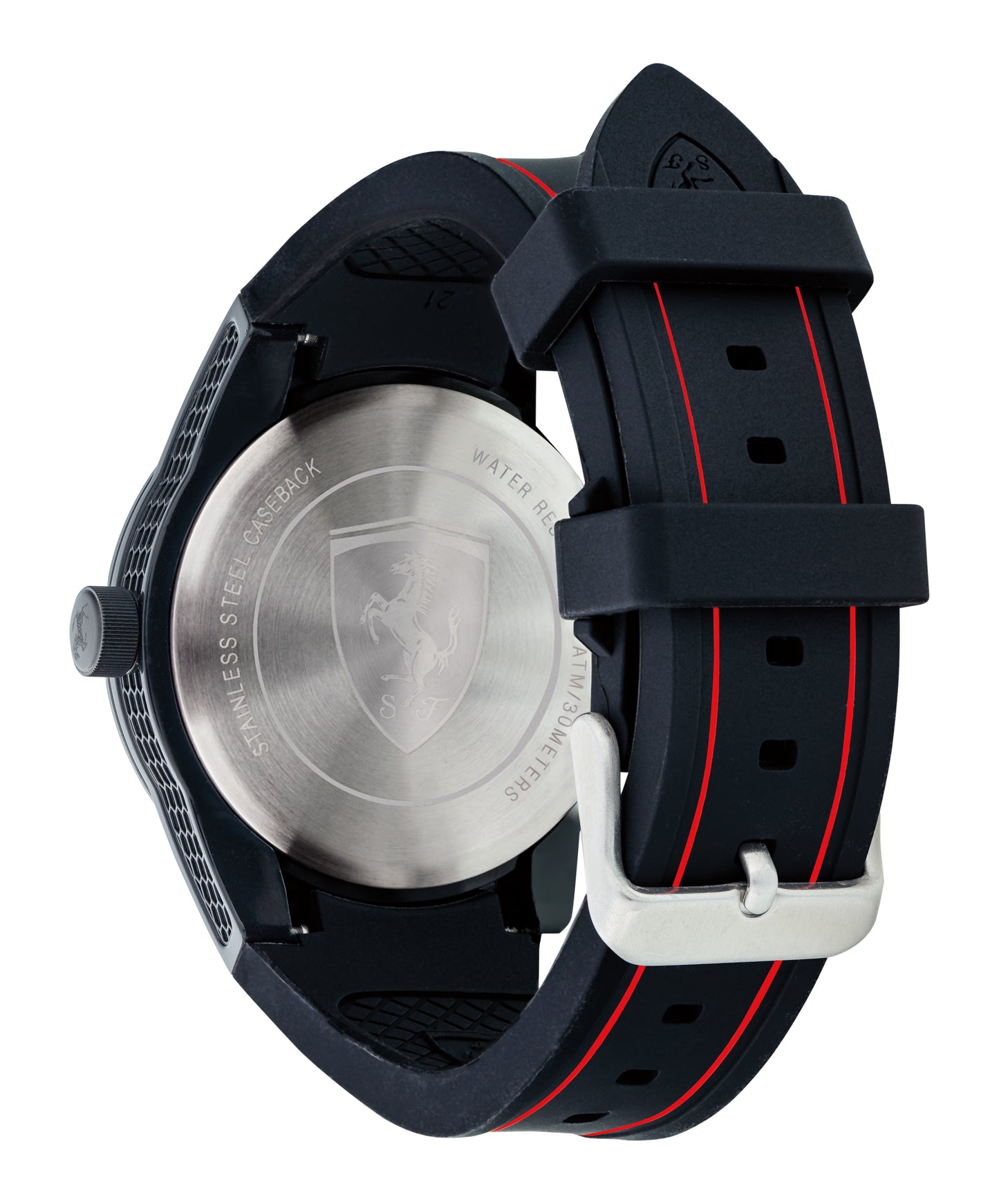 Reloj deportivo Scuderia Ferrari de hombre de caucho negro y rojo
