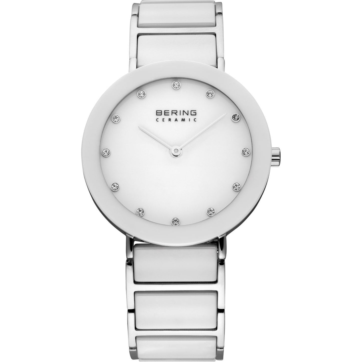 Reloj Bering elegante de mujer de cerámica blanca