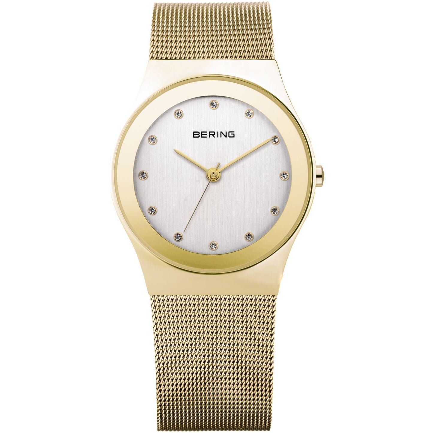 Reloj Bering clásico de mujer con malla y SWAROVSKI ELEMENTS dorado