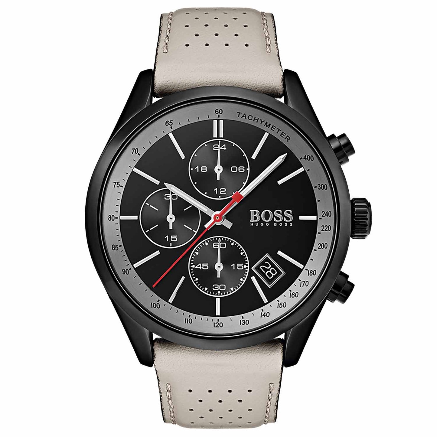 Reloj deportivo Hugo Boss correa de cuero beige de hombre