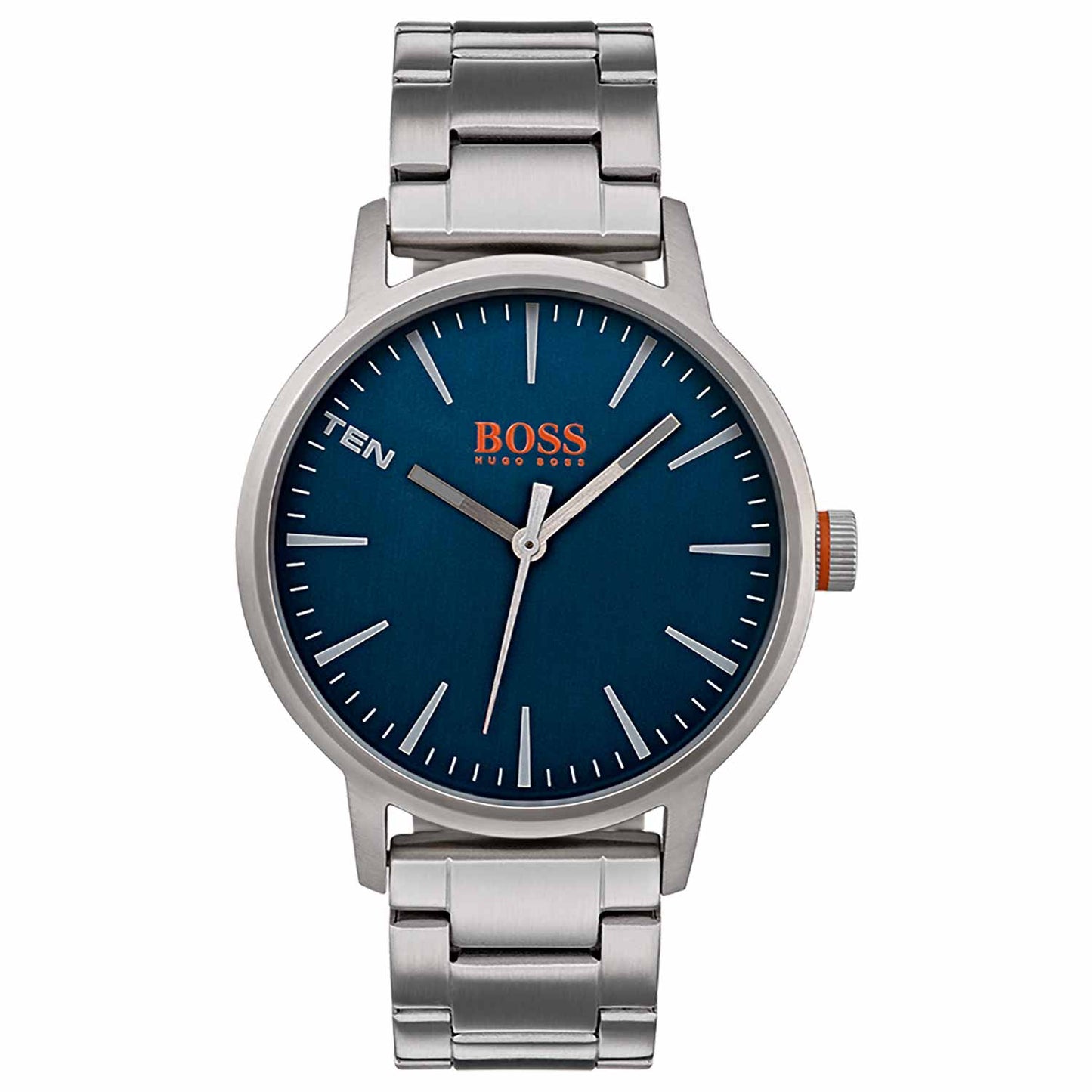 Reloj minimalista de hombre Boss Orange plateado