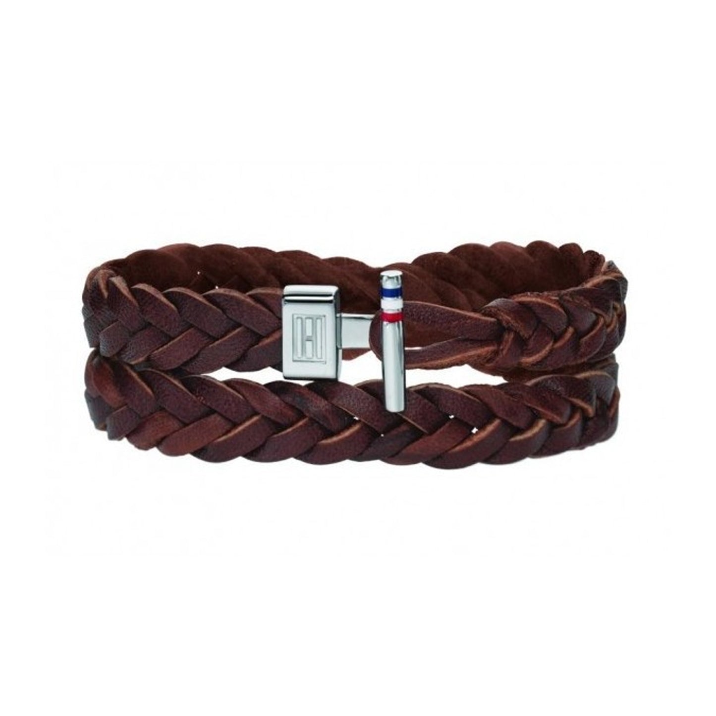 Pulsera de hombre Tommy Hilfiger de cuero marrón cierre en T