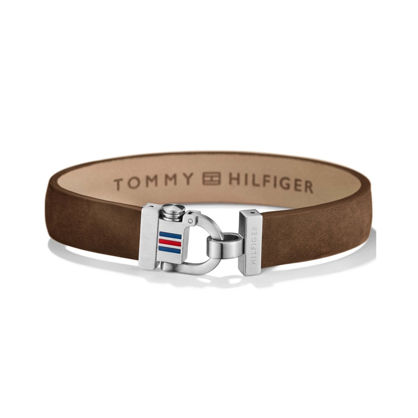 Pulsera fina de hombre Tommy Hilfiger de ante marrón