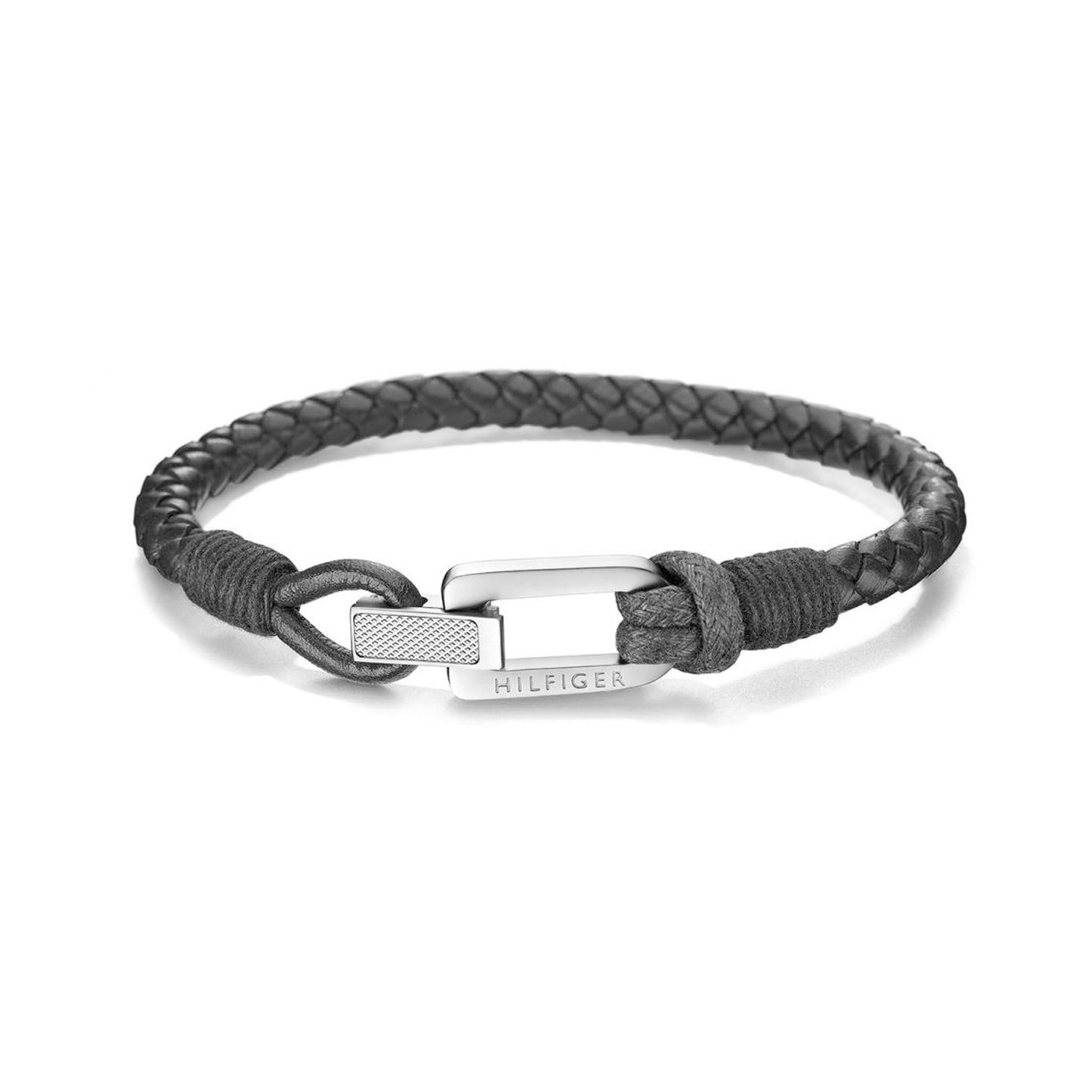 Pulsera de hombre Tommy Hilfiger de cuero trenzado negro