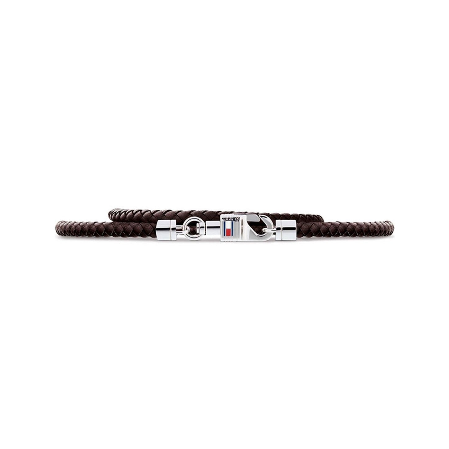 Pulsera doble de hombre Tommy Hilfiger de cuero trenzado marrón
