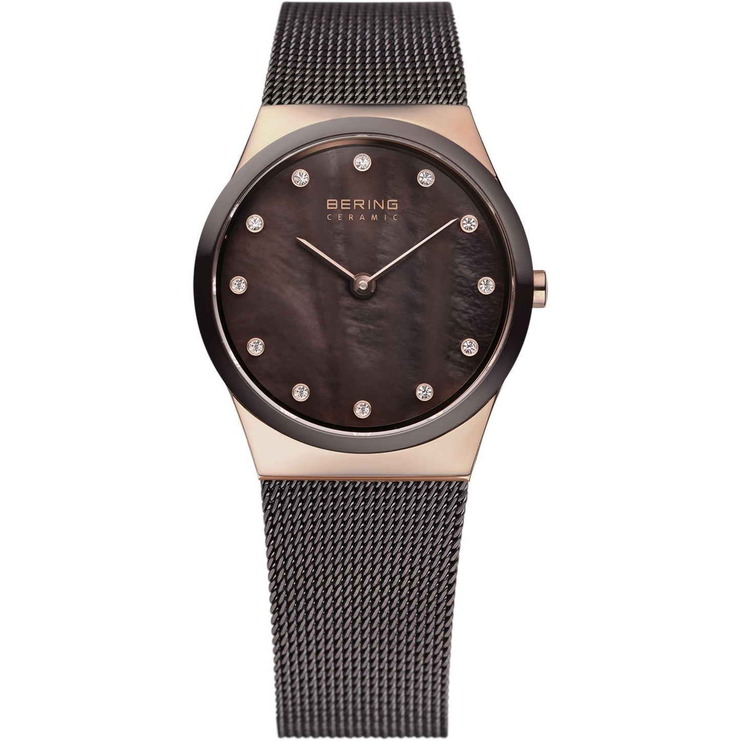 Reloj Bering clásico mujer malla marrón
