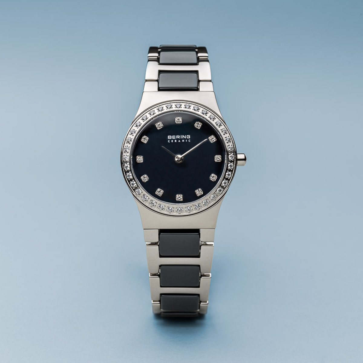 Reloj Bering mujer de cerámica azul y caja de acero