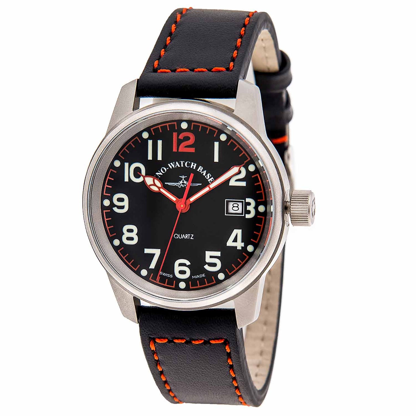 Reloj clásico Zeno negro y rojo de Hombre