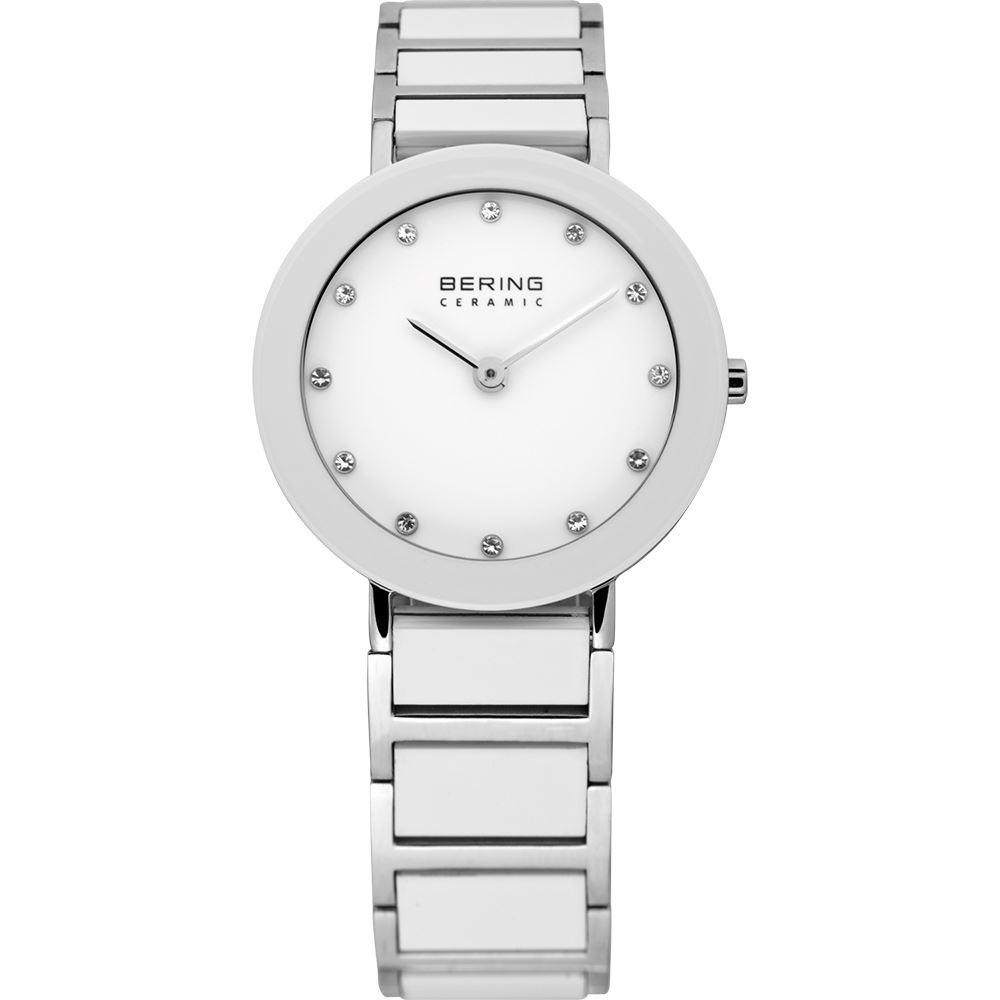 Reloj Bering elegante de mujer de cerámica blanca