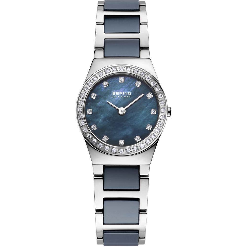 Reloj Bering mujer de cerámica azul y caja de acero