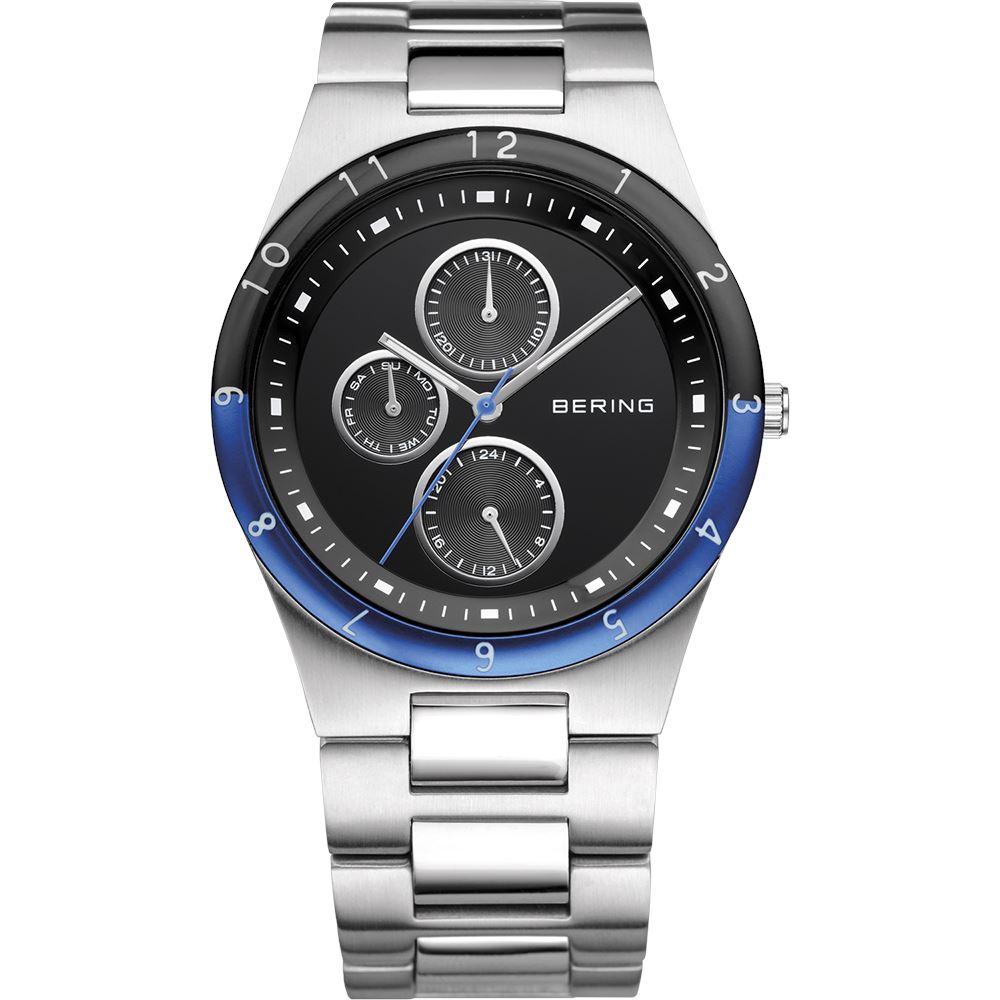 Reloj deportivo negro y azul multifunción para hombre