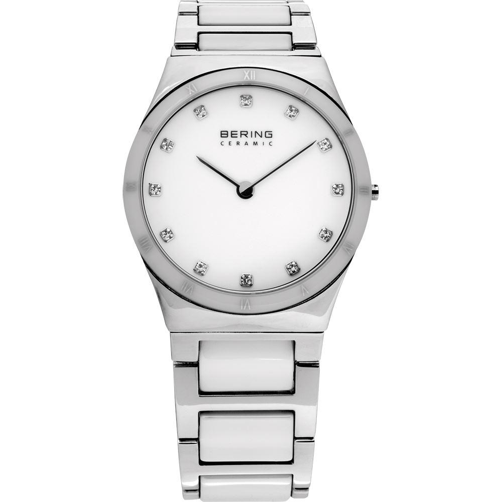 Reloj Bering mujer clásico de cerámica blanco