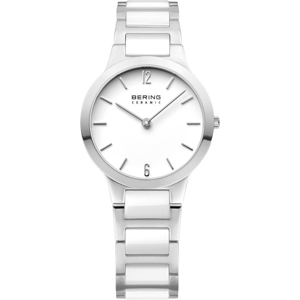 Reloj Bering elegante de mujer cerámica blanca