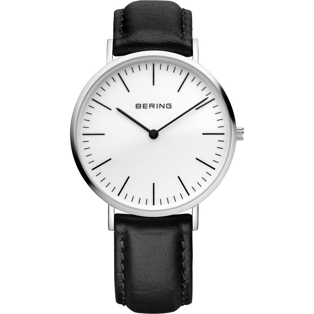 Reloj Bering unisex clásico cuero negro
