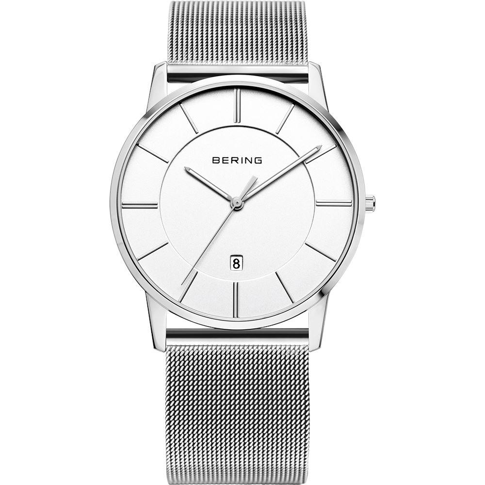 Reloj minimalista unisex plateado esfera blanca