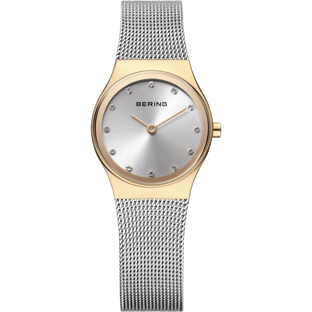 Reloj clásico mujer malla y Swarovski Elements plateado y dorado