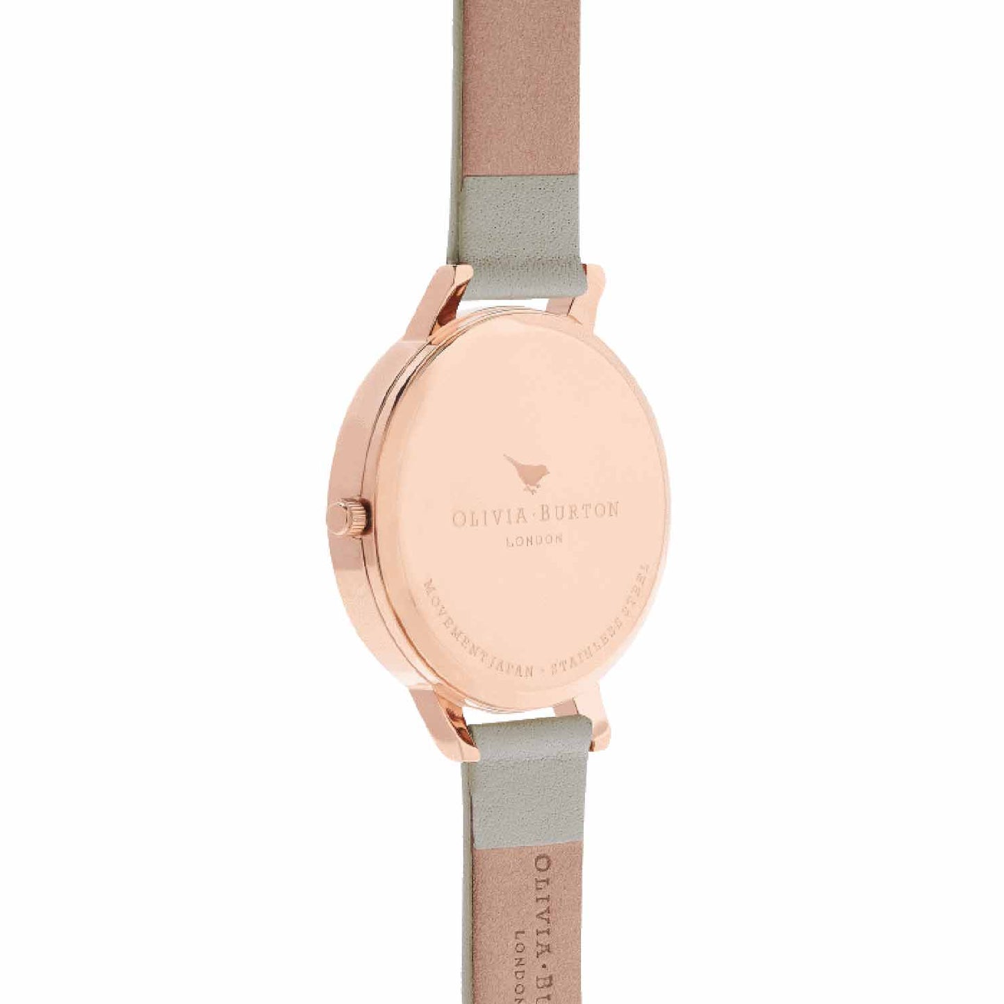 Reloj minimalista Olivia Burton correa de cuero gris de mujer