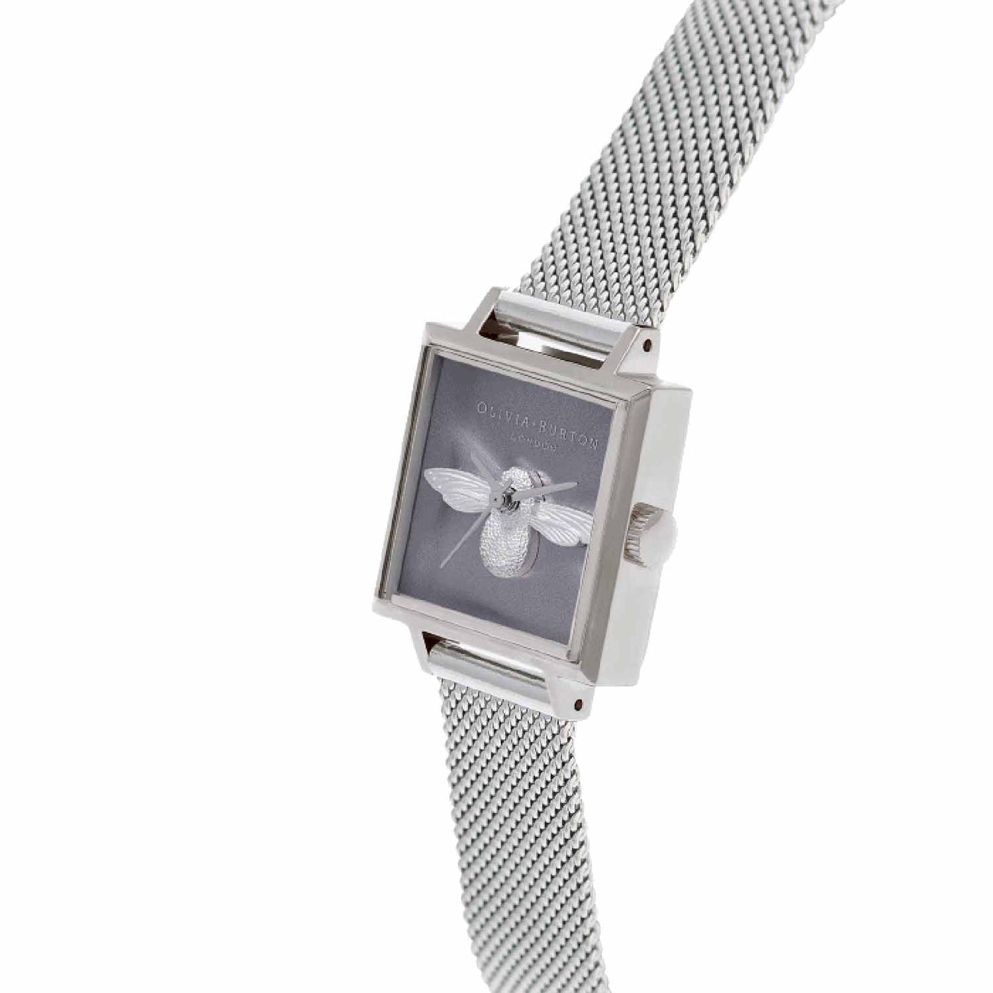 Reloj tendencia Olivia Burton plateado con abeja de mujer