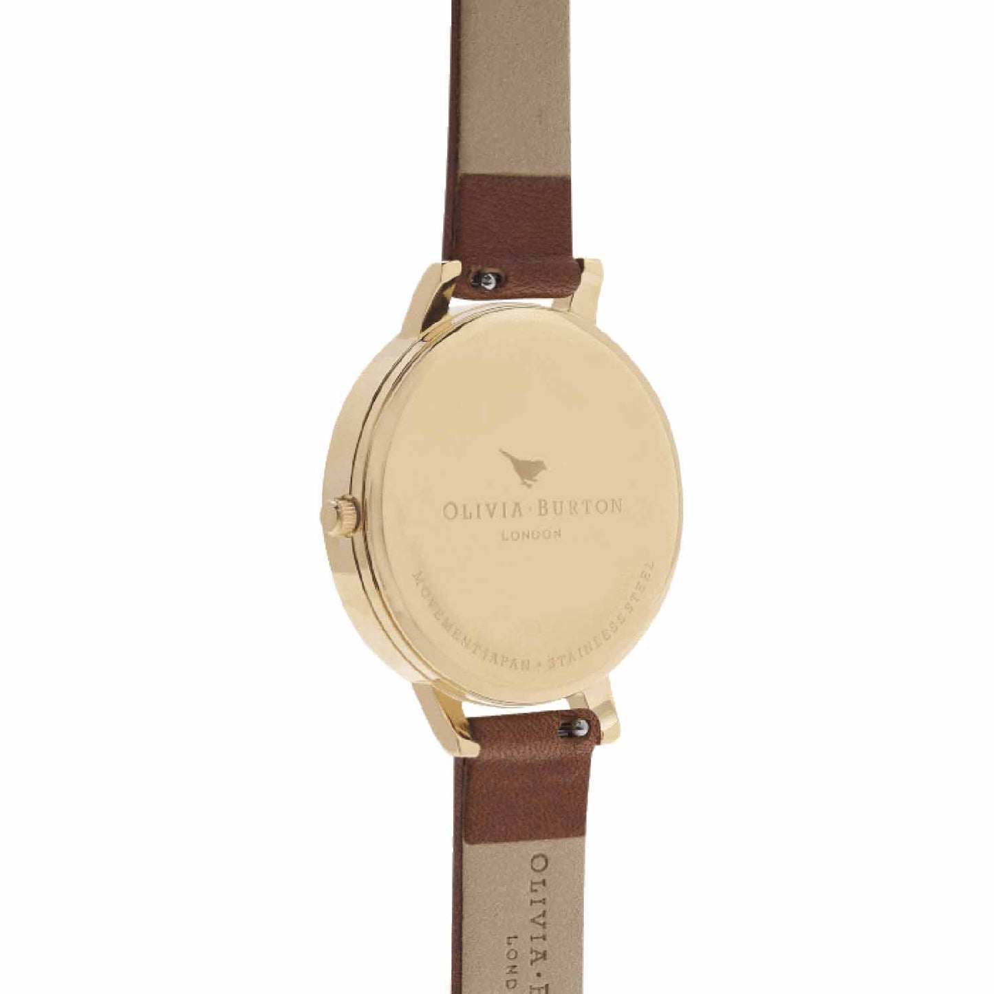 Reloj tendencia Olivia Burton marrón con flores de mujer
