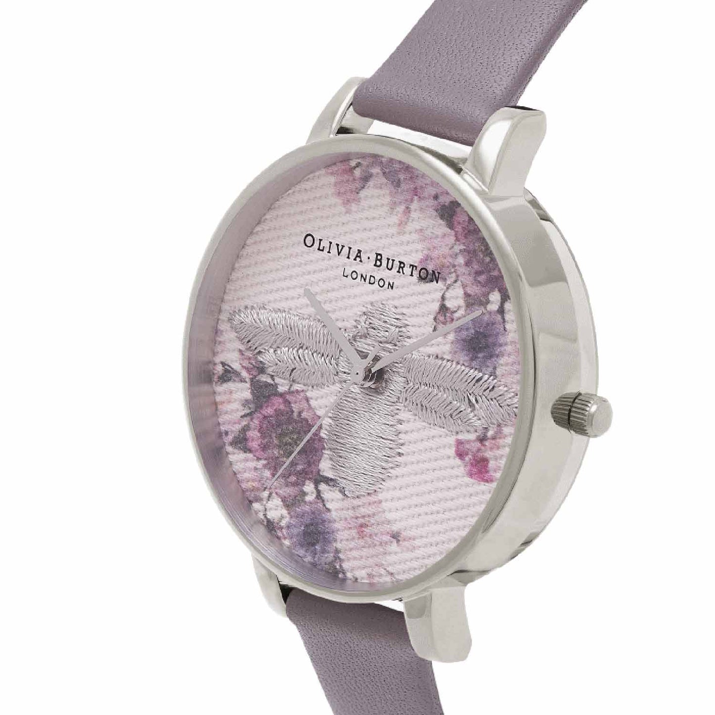 Reloj tendencia Olivia Burton con esfera con flores y abeja bordada de mujer