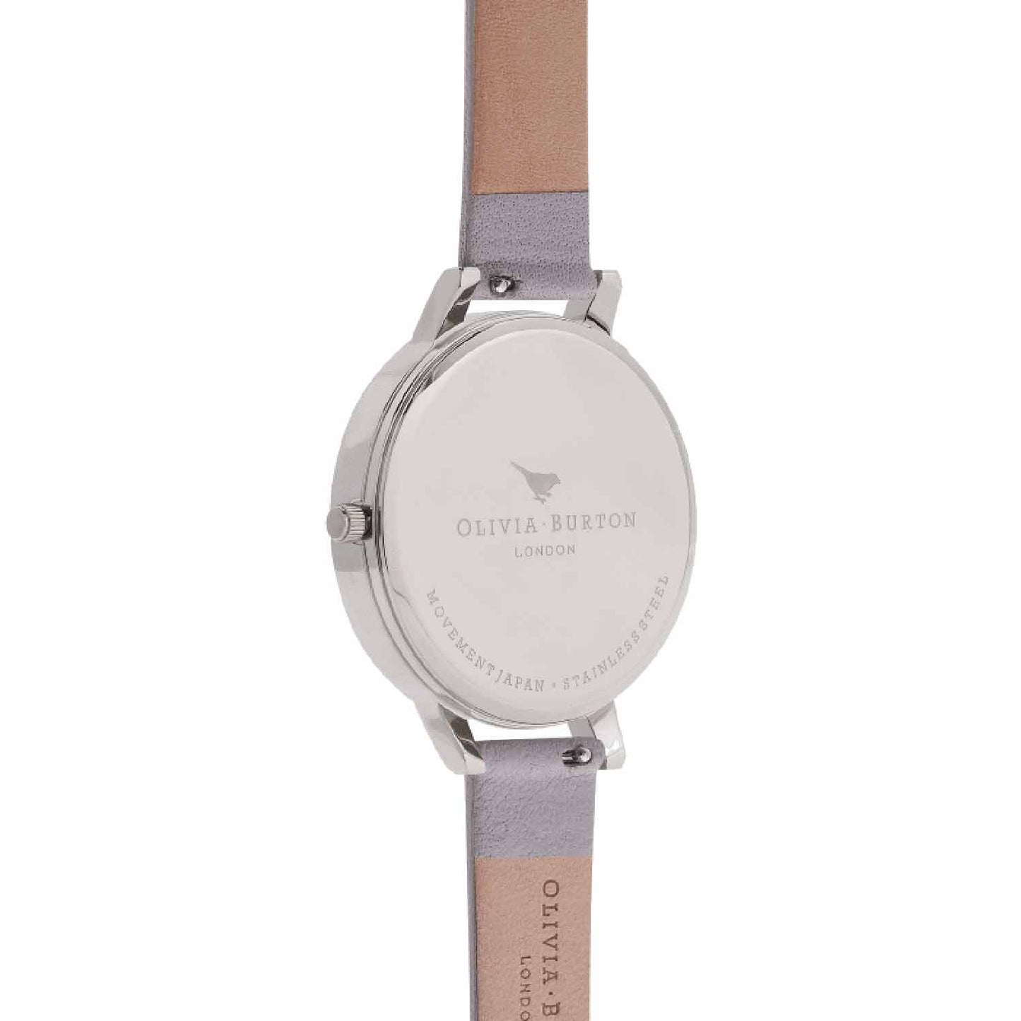 Reloj tendencia Olivia Burton lila con esfera mármol y flores de mujer