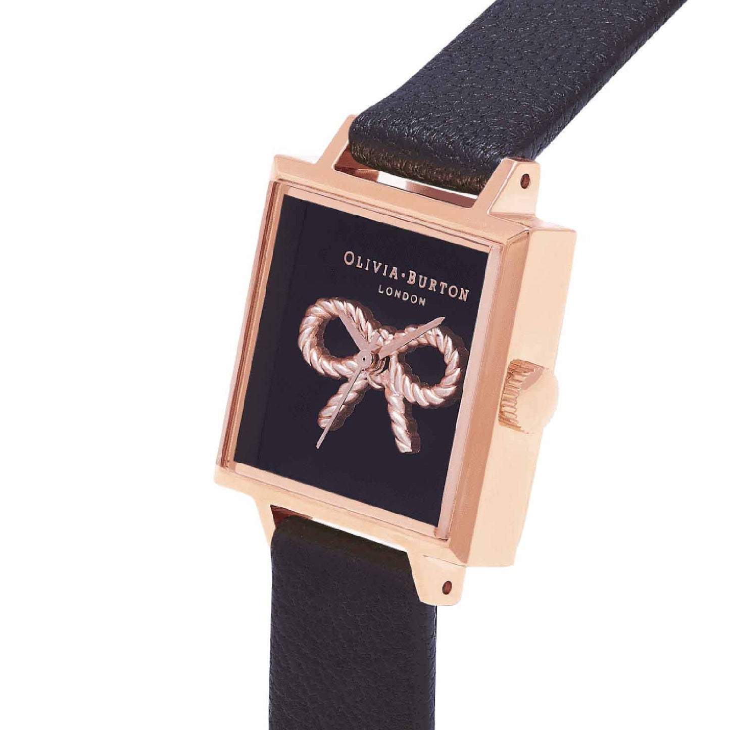 Reloj tendencia Olivia Burton cuadrado con lazo de mujer