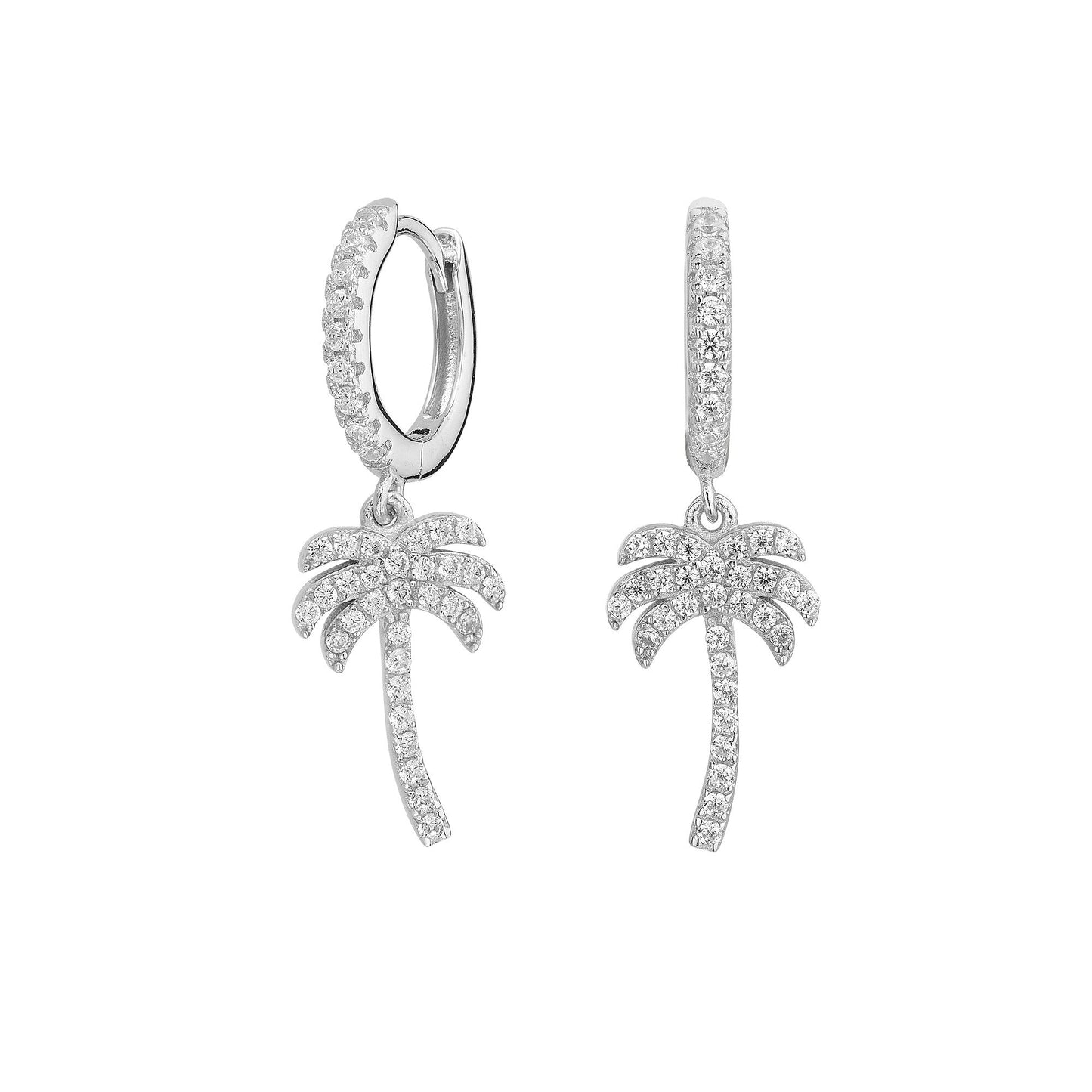 Pendientes Palmera Plata