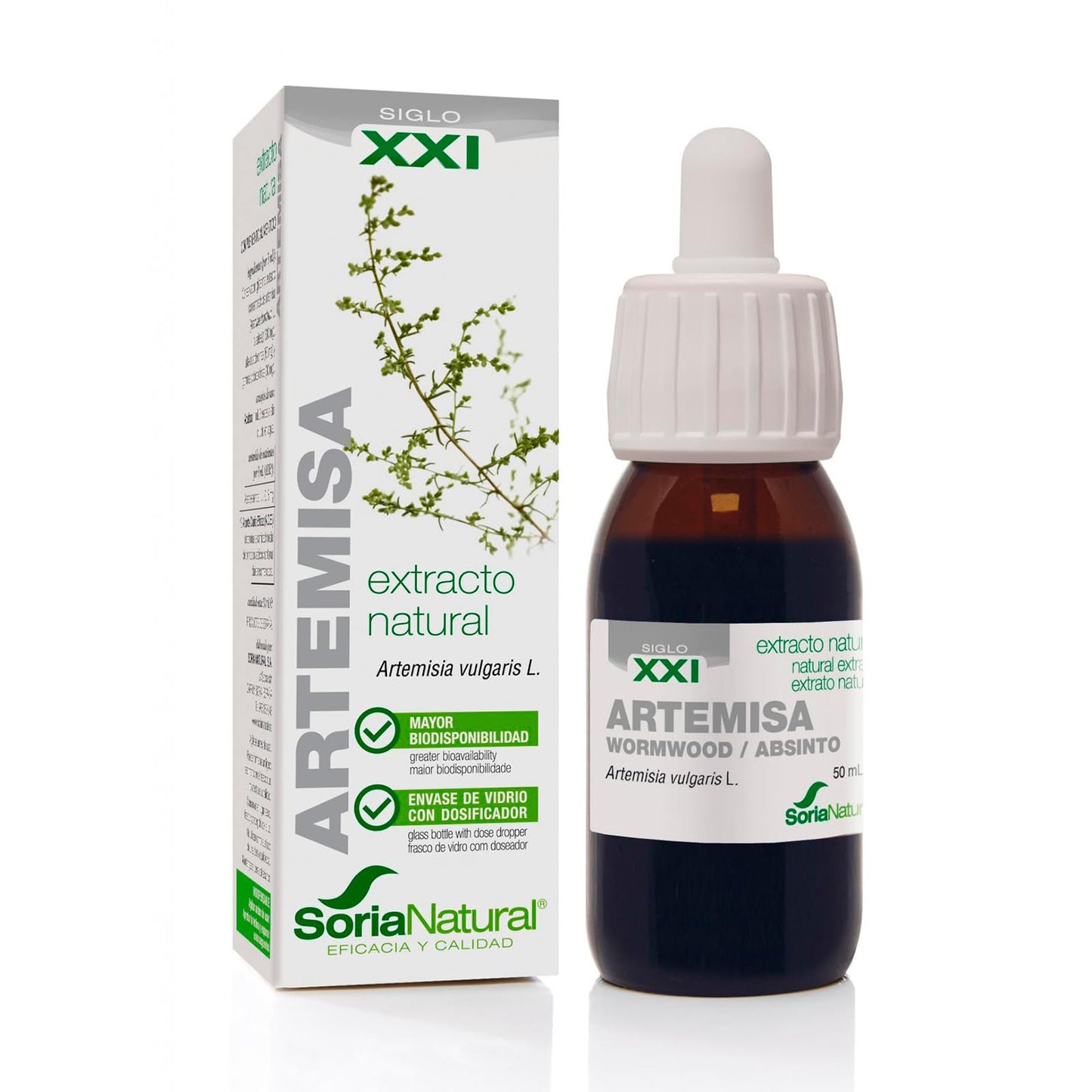 Soria Natural Extracto de Artemisa - Potente Antioxidante y Apoyo Inmunitario y digestivo - Mejora la Salud, Vitalidad y Refuerza tus Defensas - 100% Puro - Bote con 50ml