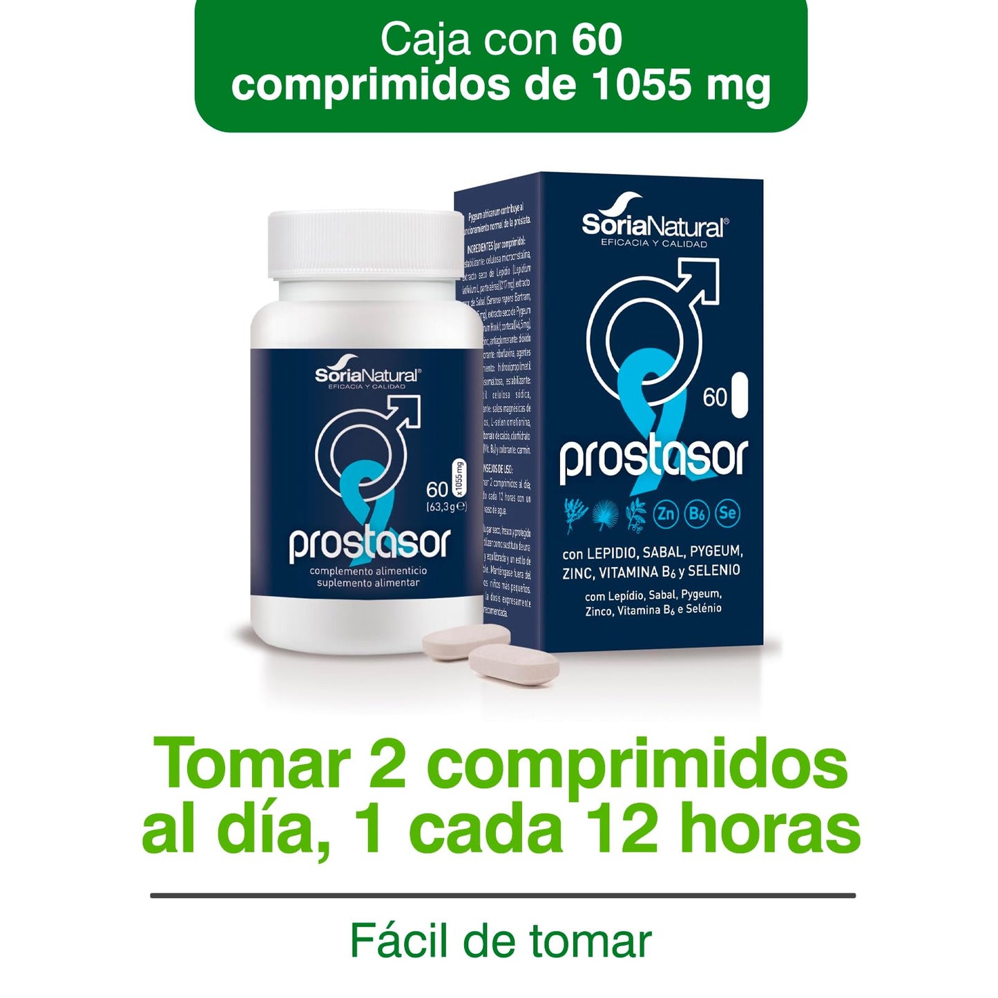 Soria Natural Prostasor 60 comprimidos de 1055 mg.