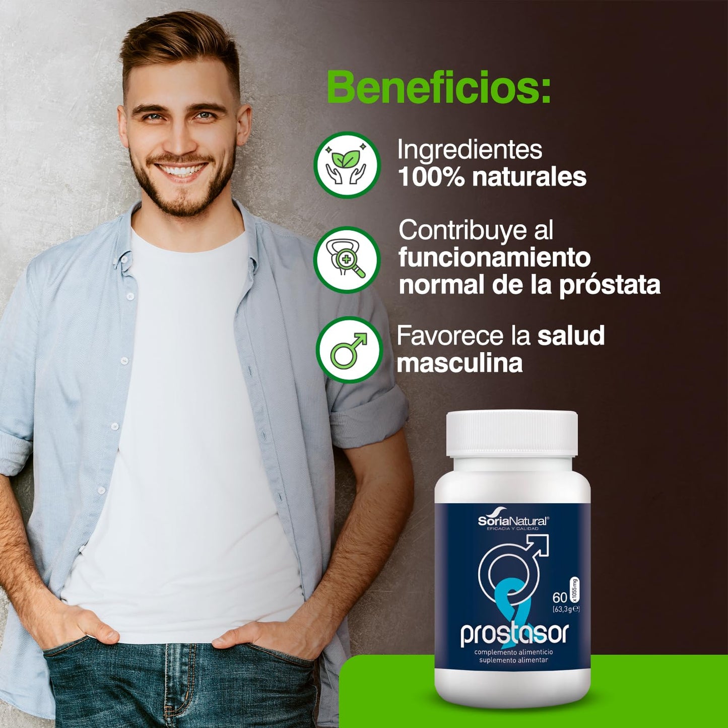 Soria Natural Prostasor 60 comprimidos de 1055 mg.