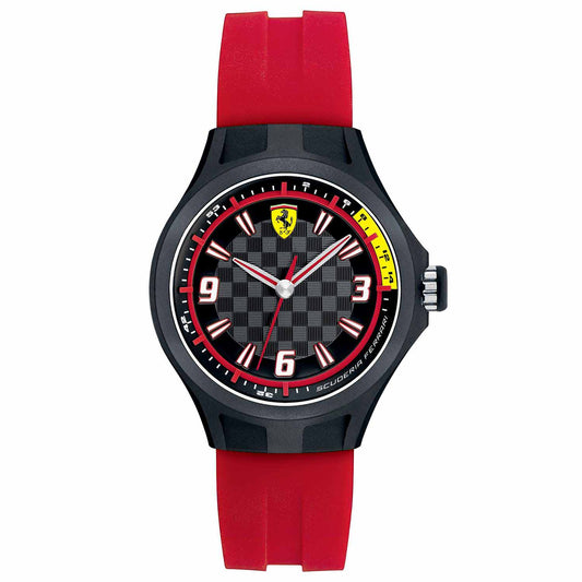 Reloj deportivo Scuderia Ferrari caucho rojo y negro de niño