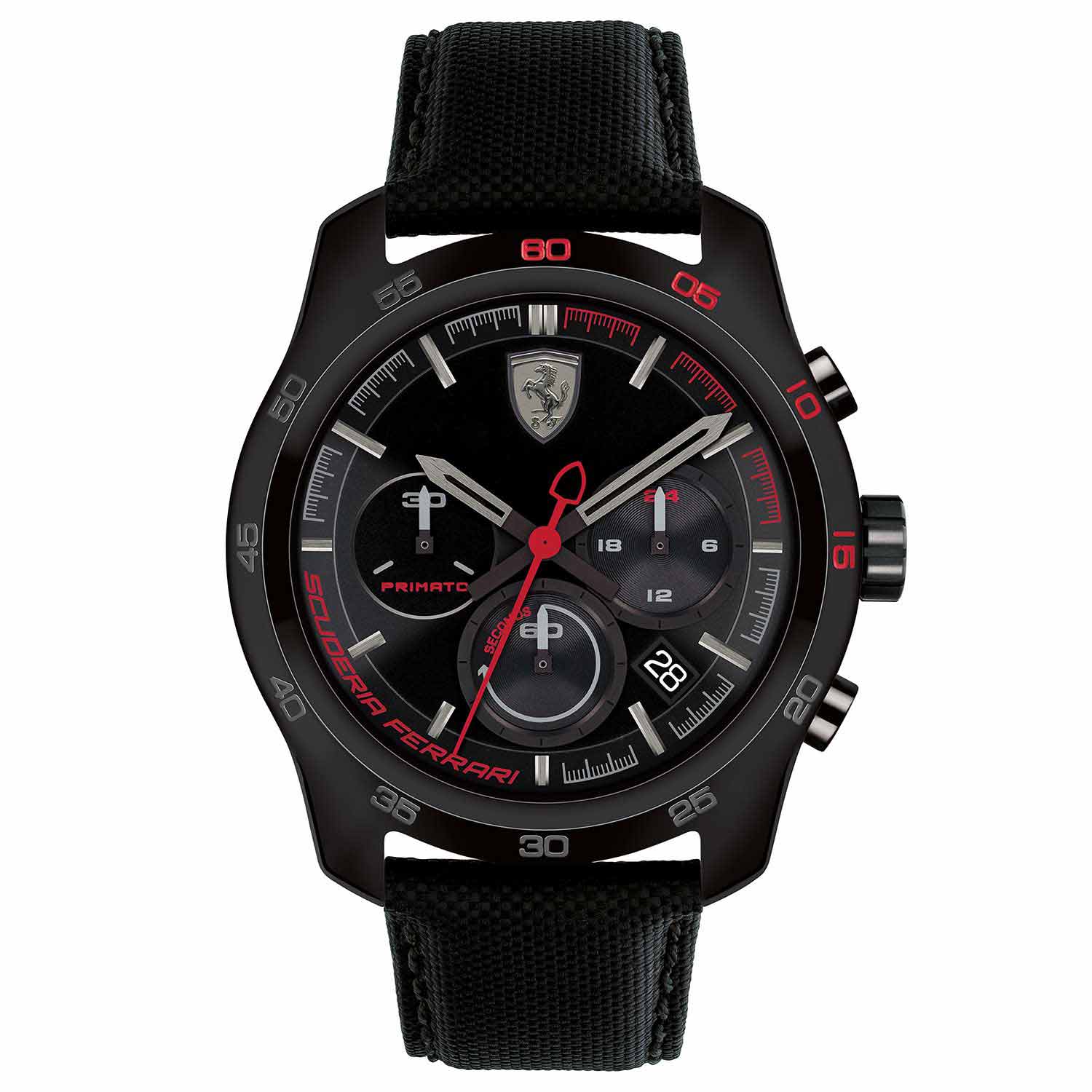 Reloj negro tendencias de hombre Scuderia Ferrari con cronógrafo