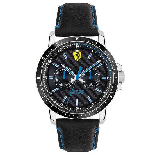 Reloj multifunción de hombre Scuderia Ferrari negro y azul