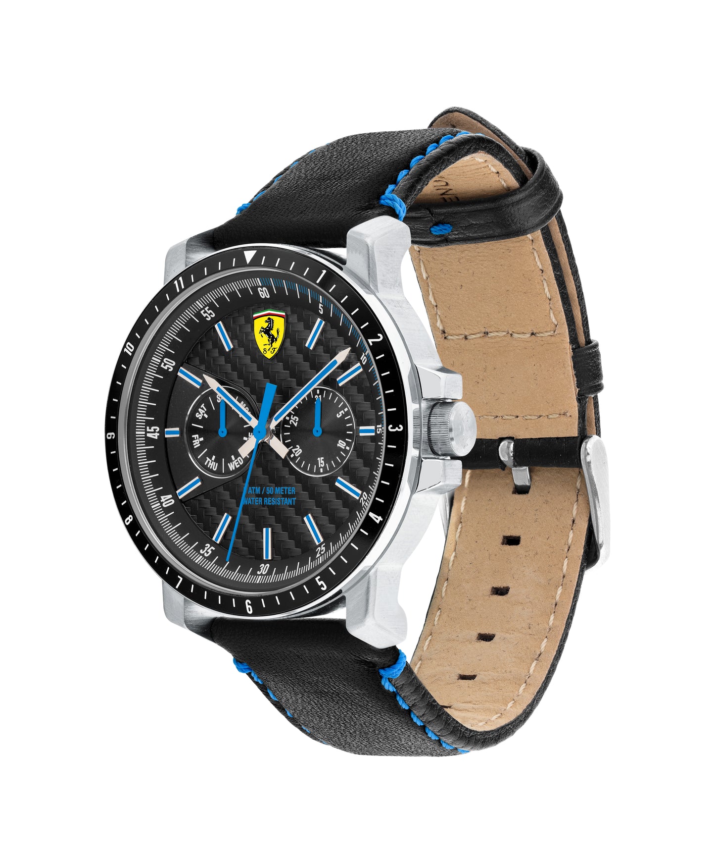 Reloj multifunción de hombre Scuderia Ferrari negro y azul