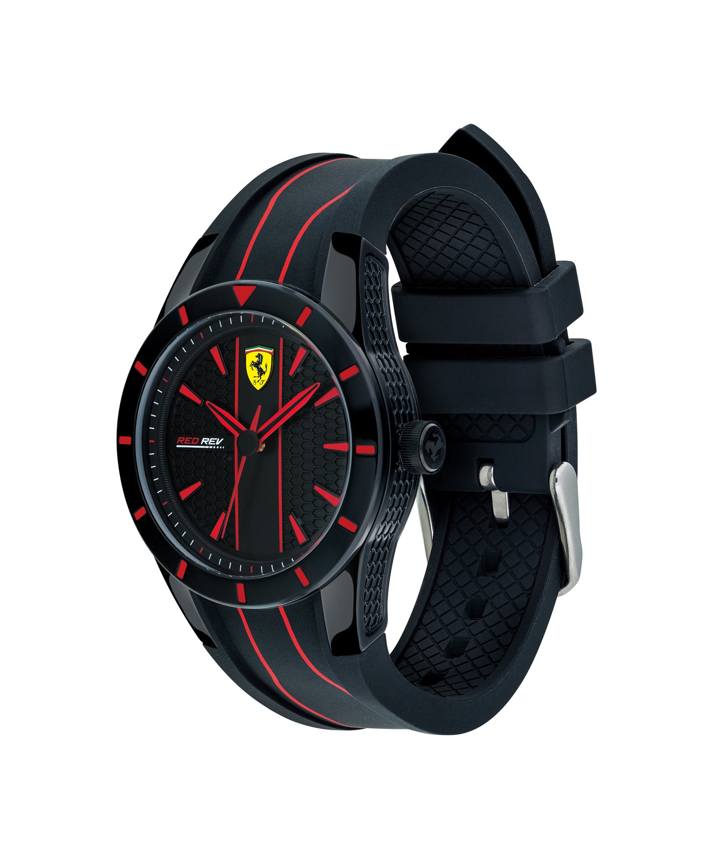 Reloj deportivo Scuderia Ferrari de caucho negro y rojo de Niño