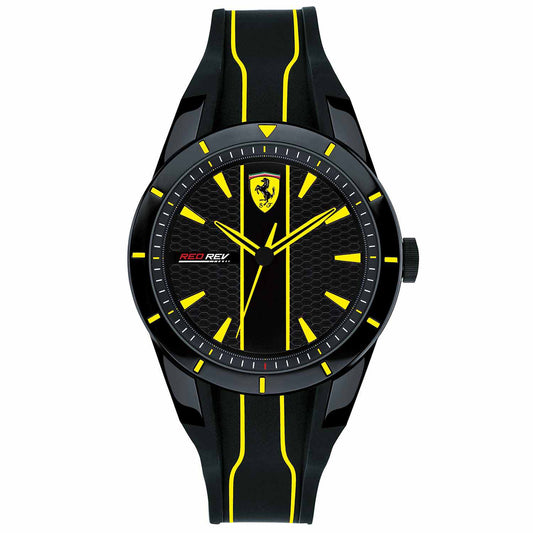 Reloj deportivo Scuderia Ferrari de caucho negro y amarillo de Niño