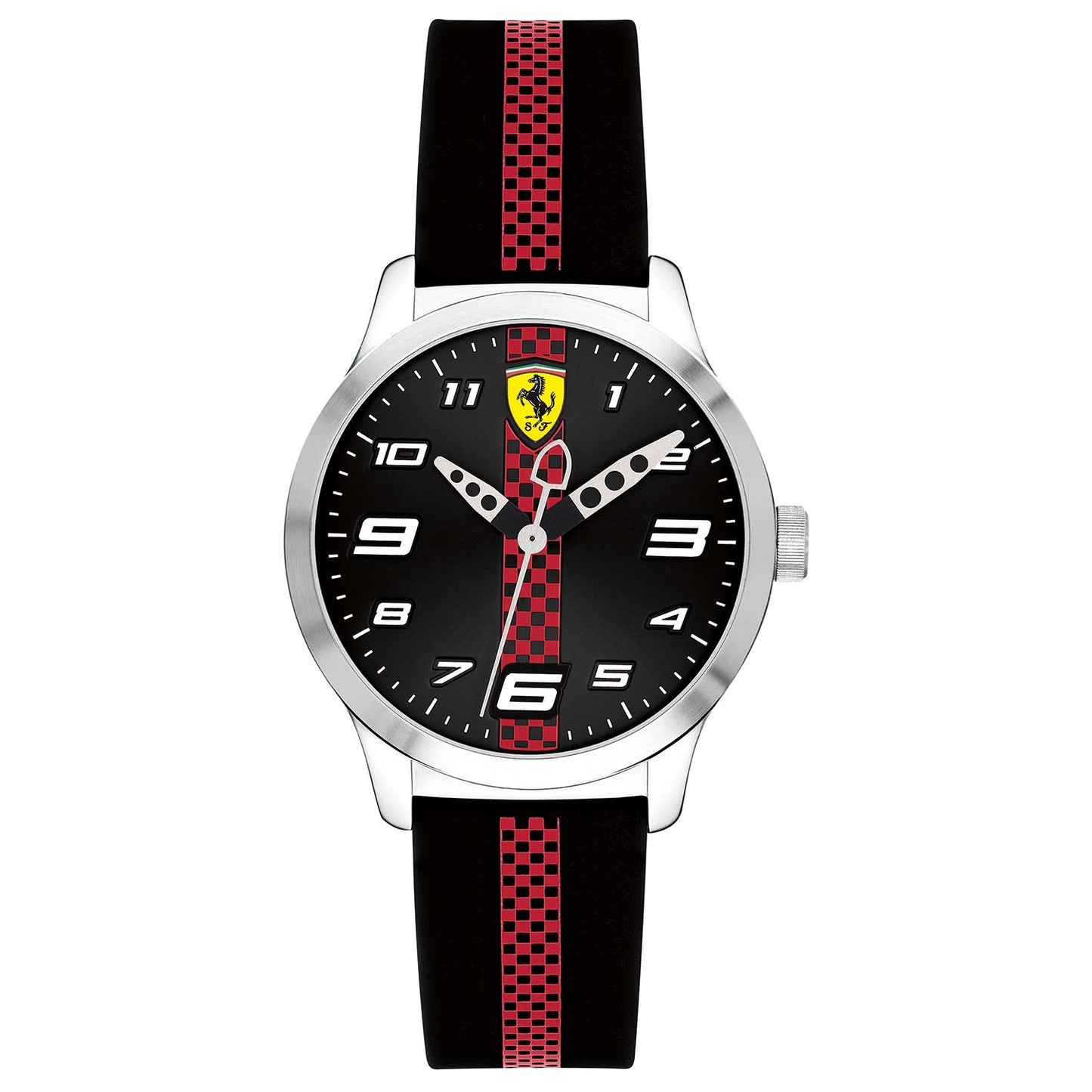 Reloj deportivo Scuderia Ferrari bicolor negro y detalle en rojo de Niño