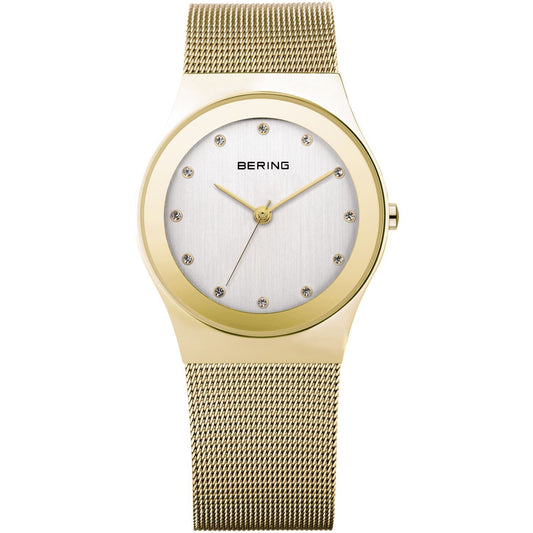 Reloj Bering clásico de mujer con  malla y SWAROVSKI ELEMENTS dorado