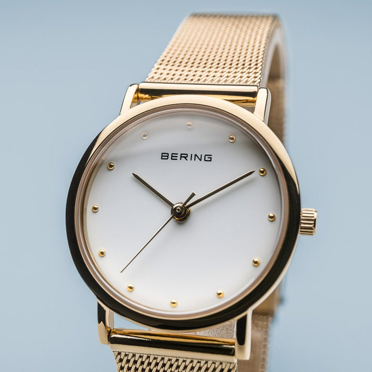 Reloj Bering clÃ¡sico mujer con malla dorado