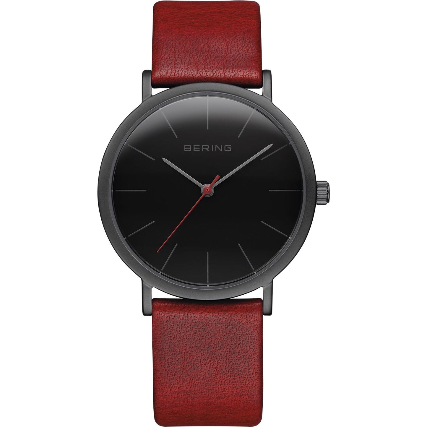 Reloj Bering minimalista unisex cuero rojo