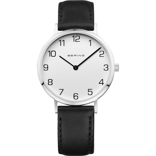 Reloj Bering unisex minimalista cuero negro