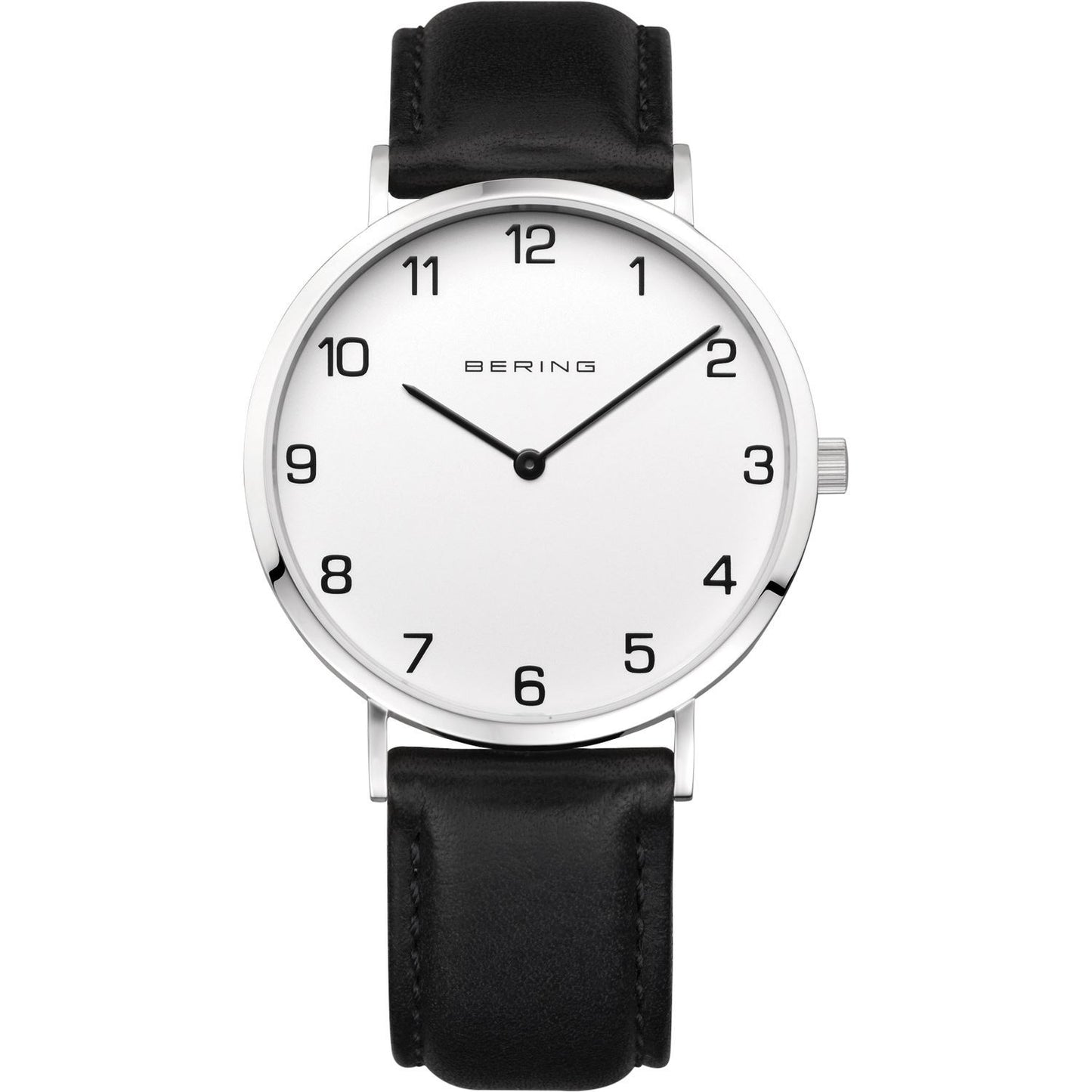 Reloj Bering unisex minimalista cuero negro