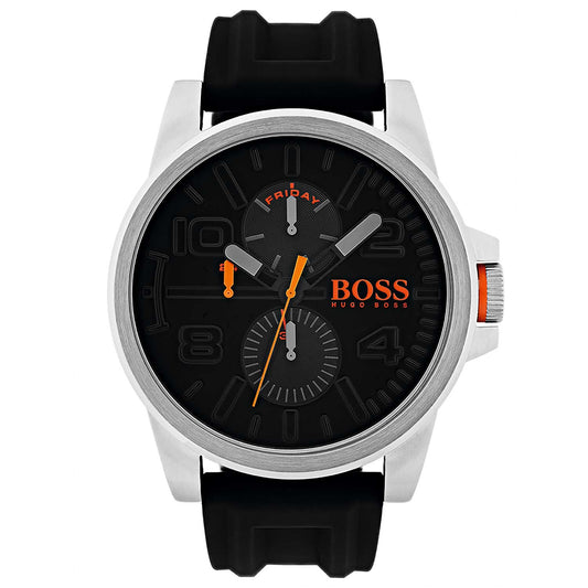 Reloj tendencias Boss orange multifunción negro y naranja