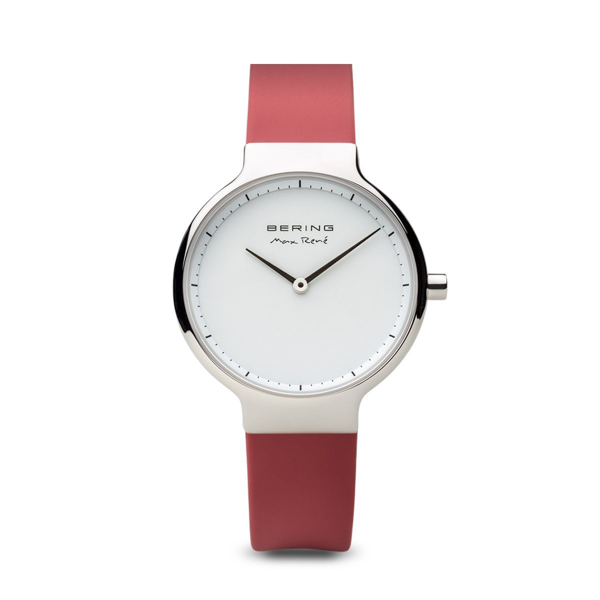 Reloj minimalista Max René de mujer con correa de silicona roja