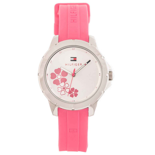 Reloj de niña Tommy Hilfiger rosa con diseño floral