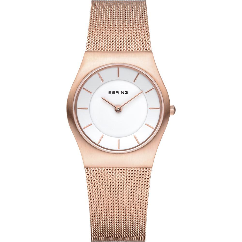 Reloj Bering minimalista de mujer rosado