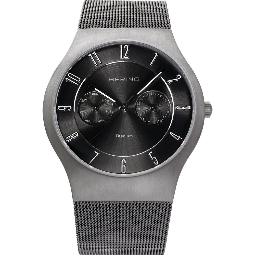 Reloj titanium hombre multifunción esfera negra