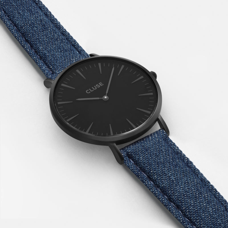 Reloj La Bohéme Cluse Negro Azul Denim Mujer